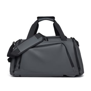 VOYUE Black Grey Travel Backpack Dry Wet Separation PU Storage Bag Fashion Waterproof Fitness Bag Outdoor