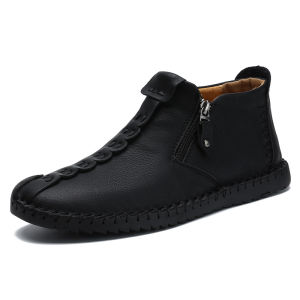 Sepatu Boots Pria Keren Hitam Coklat Kulit Formal Kerja Santai Boot Casual Import Handmade Tali Ziper 148
