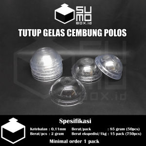 Tutup gelas bening cembung isi 50pcs 10Oz 12Oz 14Oz 16Oz cup pop ice juice jus
