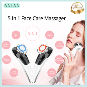 ANLAN 5 IN 1 Skin Care Face Massager Anti Wrinkle Anti Aging EMS Micro Current Light Therapy Cold & Hot Compress Face Care Firming Tool