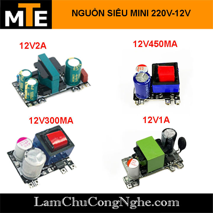 Mạch nguồn siêu mini 220V - 12v 1 hàng chân - Module nguồn hạ áp cực ...