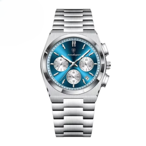ELF TRIBE Đồng hồ Quartz hồ đeo tay nam chronograph Vòng đeo thép không gỉ dạ quang chống nước