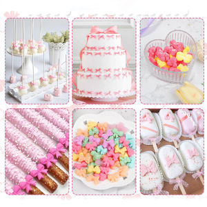 [Sirola] Bow Silicone Molds With 6 Different Shapes 36-Cavity Bow Chocolate Fondant Mold For Bowknot Cupcake Cake Pop Sugar Craft