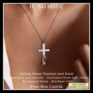 kalung nama titanium anti karat anak dewasa kalungnama aksesoris wanita necklace titanium aksesoris fashion