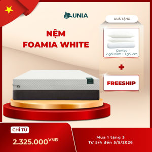 Nệm Foam LUNIA Màu Trắng | Cao 10cm