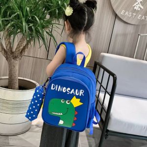 MALLKITA Tas Karakter DINO2in1: Tas Sekolah Anak Laki-laki Perempuan SD TK Paud & Bonus Tempat Pensil