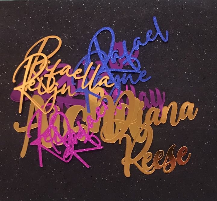 Customized SINGLE COLOR 1 LINE NAME ONLY Cake Toppers made of 250 GSM