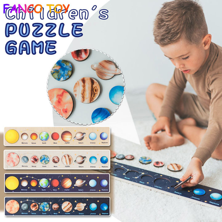 Wooden Puzzle Montessori Solar System Planet Puzzles Toys For