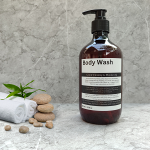 Botol Tempat Sabun Cair Shampoo Pump Dispenser Sabun Shampoo  Aesthetic  500ml Motif White Black
