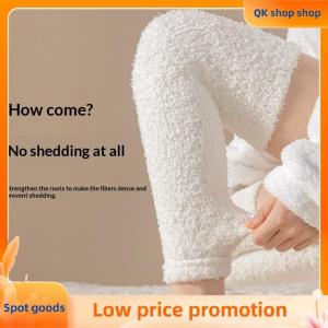 ✨QK shop✨ 1 Pair Coral Fleece Warm Knee Sleeves Over Knee Comfortable Female Hosiery Women New Thick Long Tube Socks