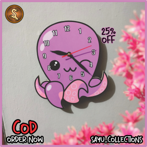 Jam Dinding Aesthetic Karakter Gurita