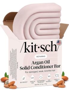 Kitsch Argan Oil Conditioner Bar – Repairing Hair Conditioner for Damaged Hair Anti-Frizz – Strengthening Moisturizing Hair Care – Paraben Silicone & Sulfate-Free – Made in USA - 2.7 oz