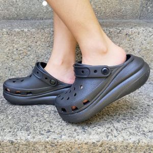 Sục Cross band crush cao 7cm chính hãng xuất xịn full box tặng 10 charm gắn dép màu đen