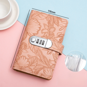 🔥Hot sale🔥Student change storage money saving and accounting tool three-dimensional embossed money saving book pattern flower password lock