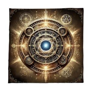 Fleece Tarots Cloth 50x50cm/60x60cm/75x75cm Soft Divination Mat with Mystical Pattern Suitable for Psychic Reading