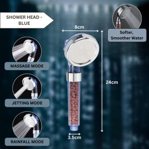Ready Stock High Pressure Shower Head Filter Pressurized Purifier Adjustable Set No Drill Penapis Air Kepala Pancuran Ganti 3 Mod Tekanan Save Water Easy Install Jimat Air Kulit Sensitif Anti-Gugur Mudah Bersih Anti Karat Bathroom Faucet Hose Bilik Mandi
