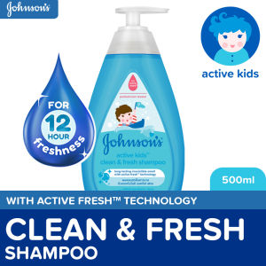 Johnsons Active Kids Clean & Fresh Baby Shampoo 500ml - Shampoo for Kids For Kids Bath