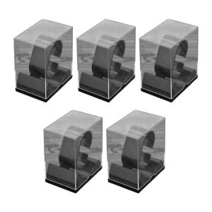 Elegant Clear Watch Holder Boxes 5Pcs Sturdy Plastic Organizers With Dustproof Covers for Display Solution