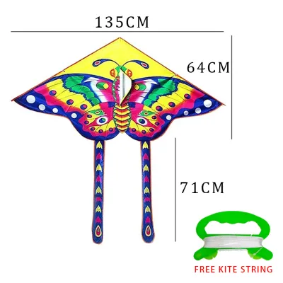 125cm Huge butterfly kite Colorful Butterfly Flying Kite Children Outdoor Toy Game free kite string JVL