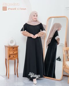 ABAYA HELENA AMEYRA BY VASYA S M L XL CANTIK SIMPLE MODIS OOTD LEBARAN REMAJA DEWASA