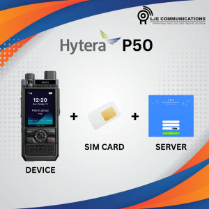 Hytera P50 Series PoC Radio - rugged design - digital display - keypad - antenna - outdoor scene
