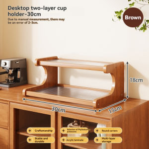 Desktop Storage Rack Multi-Layer Wooden With Transparent Panels Desktop Organizer Display Rack