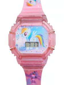 (กันน้ำ) นาฬิกาเด็ก Pony มีไฟมีเสียง นาฬิกาข้อมือสำหรับเด็กอายุ3ปีขึ้นไป ลายกาตูนโพนี่ ดิจิตอล RC128/1