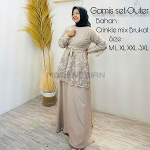 New Addara Gamis 2in1 Crinkle Airflow Premium Mix Outer Brukat Pesta Kondangan Wanita Dewasa Aesthetic Terbaru 2023