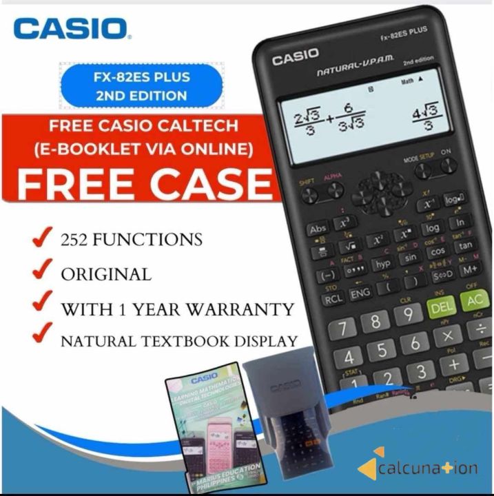 Scientific Calculator Casio FX82ES+ 2nd Edition w/ Freebie Case  e-Guidebook Lazada PH