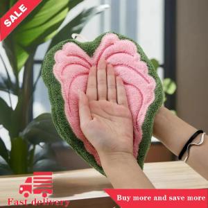 [COD]Flash Delivery Leaf Wipe Hand Towel Coral Fluff Towel Kitchen Cleaning Household Soft Absorbent Creative Hanging Bathroom Hand Towel