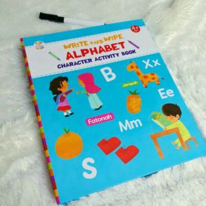 Write and Wipe Alphabet Character Activity Book - usia 4+ [Pustaka Hulwah x elHana]