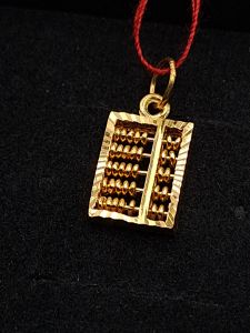 The Tinz 916 GOLD Abacus Pendants / Rectangular / Prosperity / Wealth / Lucky / Fortune / Gold Pendant