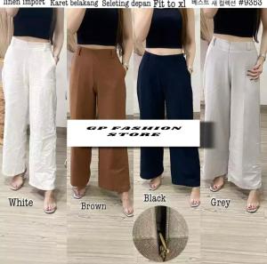Celana Kulot Terbaru-Celana Kulot Linen Premium Resleting Depan-Kulot Linen Premium Murah-Kulot Linen Viral BY GP Fashion Store