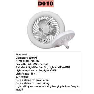 SMALL FANLIGHT FAN LIGHT E27 KIPAS LAMPU 280MM 18W 24W 6500K Daylight kipas lampu