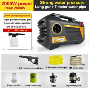 LENODI 3800W Water Jet High Pressure Heavy Duty Washer Portable 220V Car Cleaner Water Spray
