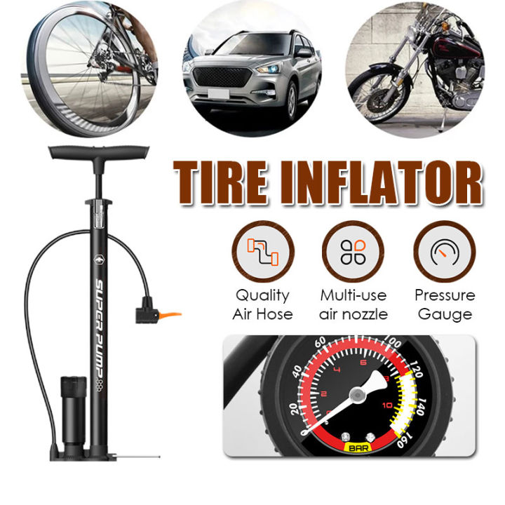 [SPOT] Multi-purpose Inflator with Barometer Bicycle Pump Portable Air ...