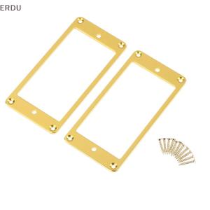 💖【Special price】💖ERDU 2Pcs Aluminum Alloy Neck Bridge Humbucker Pickup Mounting Ring Neck Bridge Pickup Curved Frames Set For Guitar
