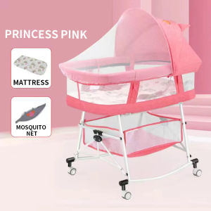 Baby Cot Bed baby side bed Folding baby bed portable crib katil bayi boleh lipat katil baby full set craddle for Newborn Baby Sleeping Bed