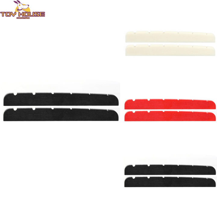 2 PCs Guitar Beef Bone Saddle Guitar Bridge Replacement 6 String