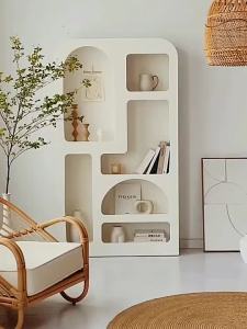 Scandinavian Cream Cave Shelf Storage Rack Nordic Ins Style Cabinet Bag Organizer Storaging Display Book Shelves