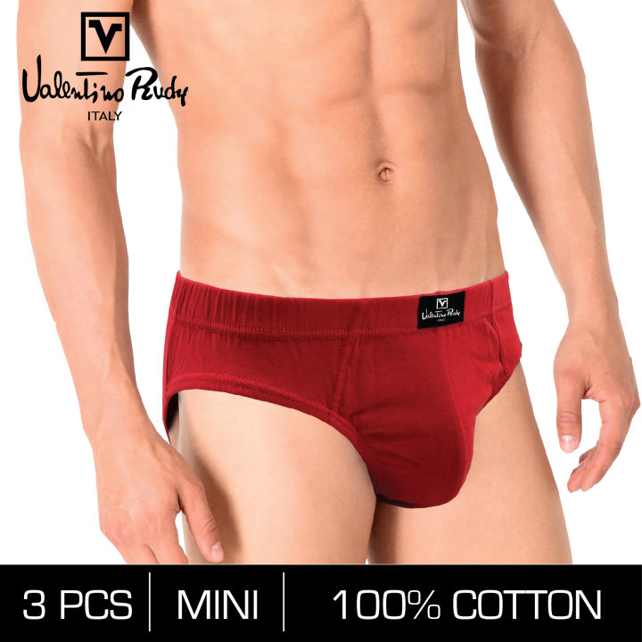 Valentino Rudy Italy Men's Underwear Mini Briefs Seluar Dalam Lelaki(3  Pieces) Assorted Colour-VRMB630