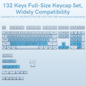 Wopier 130 phím màu xanh lá cây kem nền dạng lỏng Keycap hoa hồ sơ PBT đúp Shot Keycap cho MX chuyển đổi Bàn Phím Cơ tùy chỉnh Key mũ