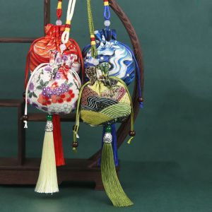 DINAH Printing Cloth Sachet for Filled Fragrant Herbs Hanging Chinese Style Sachet Fashion Car Hanging Car Pendant Ladies