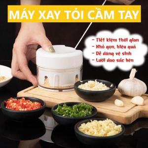[Freeship] Máy xay tỏi ớt cầm tay mini đa năng dụng cụ xay tỏi ớt kéo dây tiện lợi gọn nhẹ thế hệ mới Caroni
