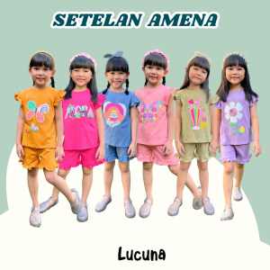 Setelan Anak Cewek Amena Lucuna Mix Warna Size 1-5 Tahun