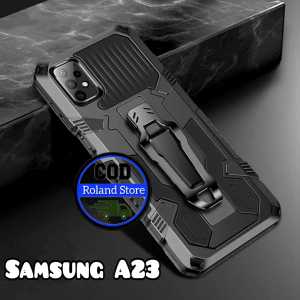 Casing Hp Untuk Samsung Galaxy A23 Soft Case Kickstand Armor Belt Clip Terbaru