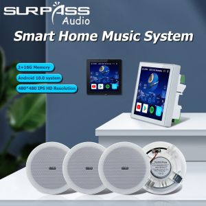 Smart Home Background Music System Mini WiFi Bluetooth Alexa Touch Screen Android Wall Android with 6.5 inch Stereo Ceiling Speaker Kit