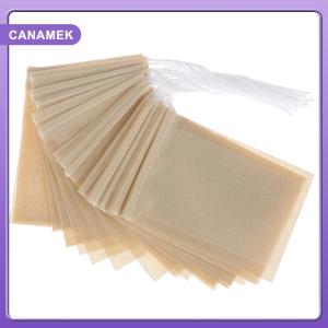【CANAMEK】 100Pcs lot Empty Paper Tea Bags Filter Drawstring Teabags for Herb Loose Tea