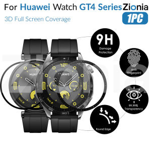 Zionia 1PC 20D HD Replacement Full Screen Curved Edge Full Coverage Protector Film for Huawei Watch GT4 GT 4 41mm 46mm Smart Sport Watch HD 9H 3D Protective Glass Explosion-proof Anti Scratch Film Accessories