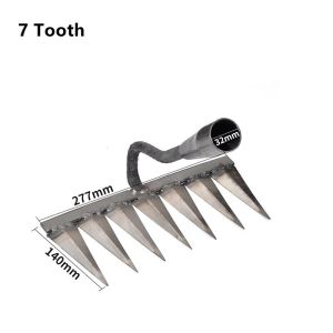 4/5/6/7 Tooth Hoe Weeding Rake Farm Tools Weeding and Turning The Ground Loose Soil Nail Harrow Steel Harrow Gardening Tools